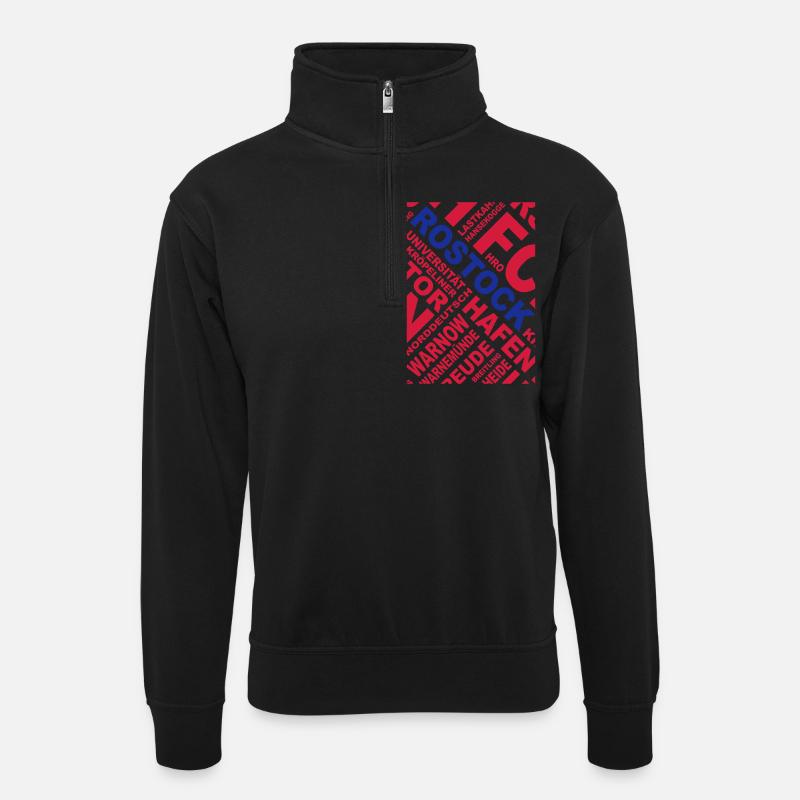 Alles Rostock - Unisex Pullover mit Zip-Kragen - Schwarz