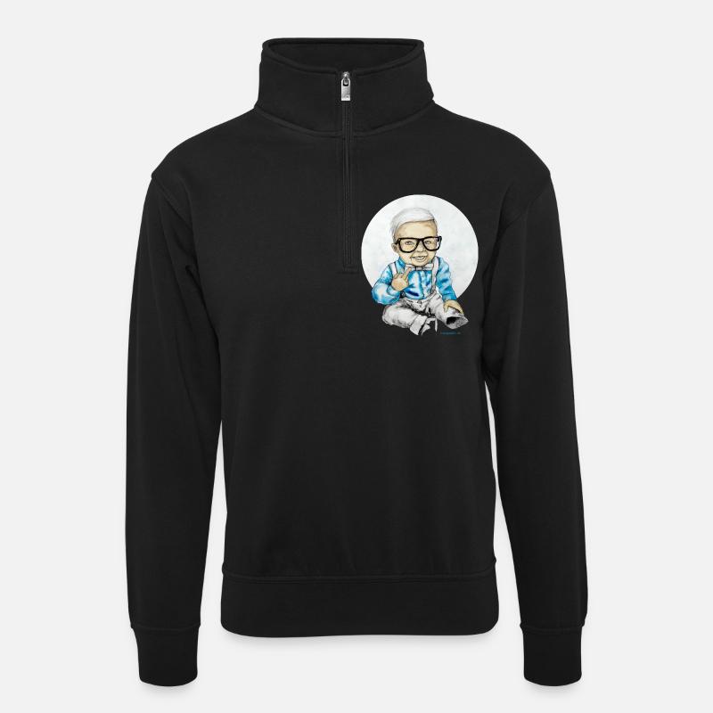 Naughty Boy, carographic - Unisex Pullover mit Zip-Kragen - Schwarz