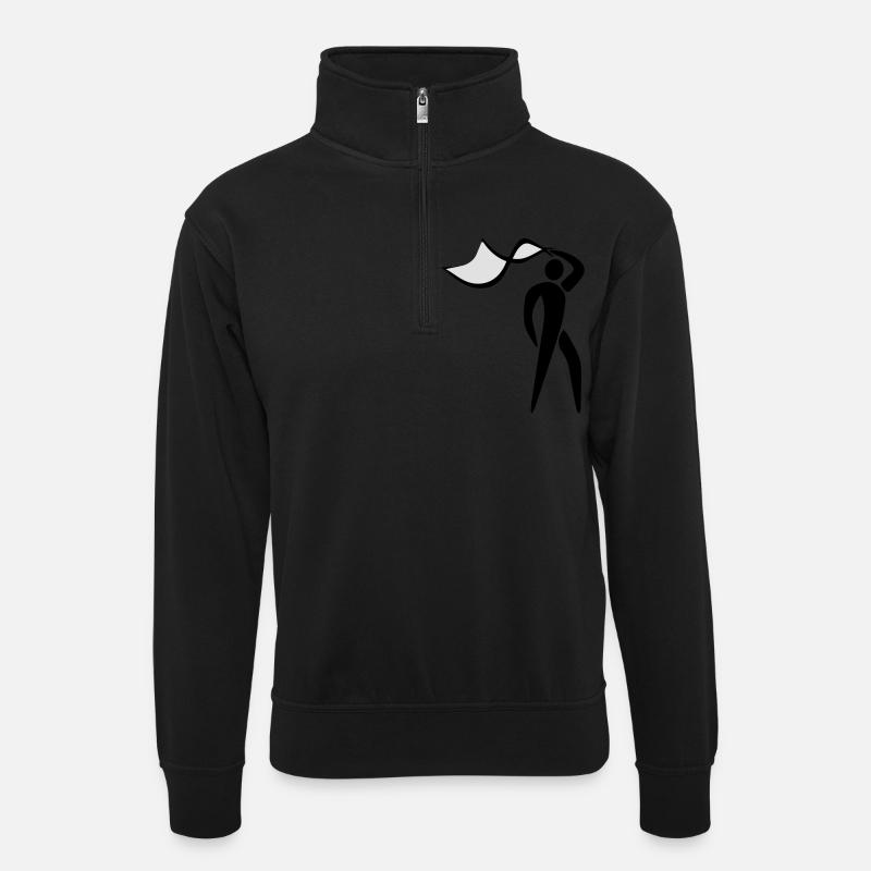 Wedler abstrakt - Unisex Pullover mit Zip-Kragen - Schwarz