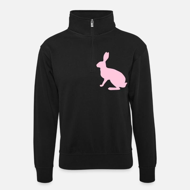 Bunny Easter - Unisex sweater with zip collar - black