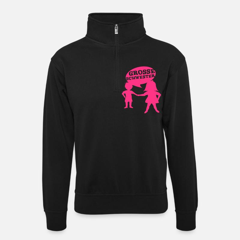 Big Sister - Sweat col montant zippé unisexe - noir