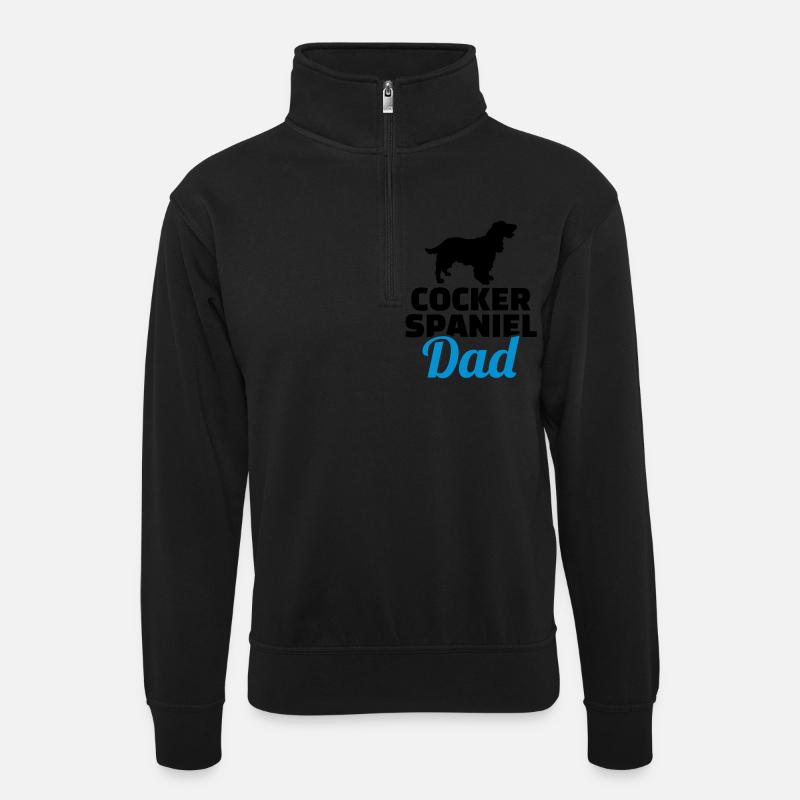 Cocker Spaniel - Unisex sweater with zip collar - black