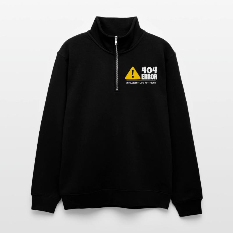 Computer and programmer geek. 404 Errors Unisex sweater with zip collar