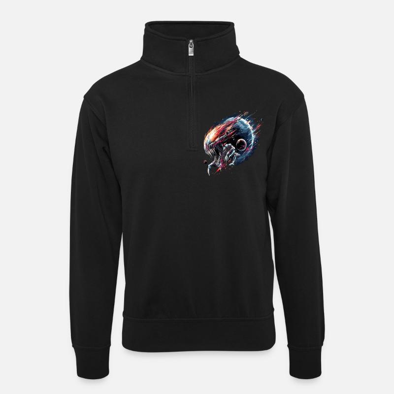 Alien Creature Planète Science-fiction - Sweat col montant zippé unisexe - noir