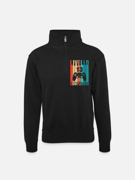 Level 13 - Unisex sweater with zip collar - black