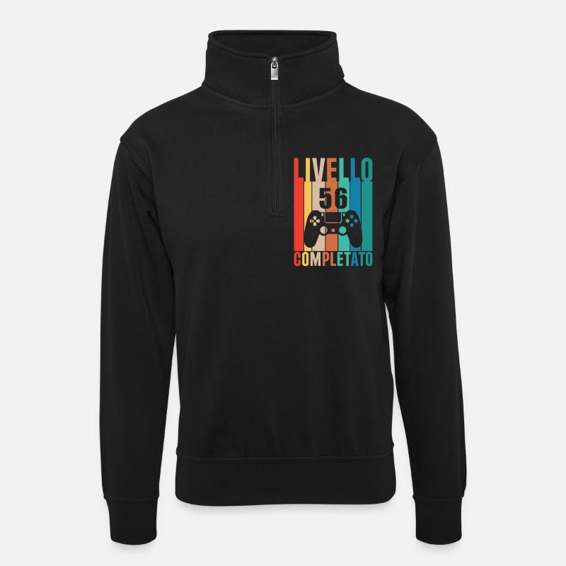 Level 56 - Unisex sweater with zip collar - black