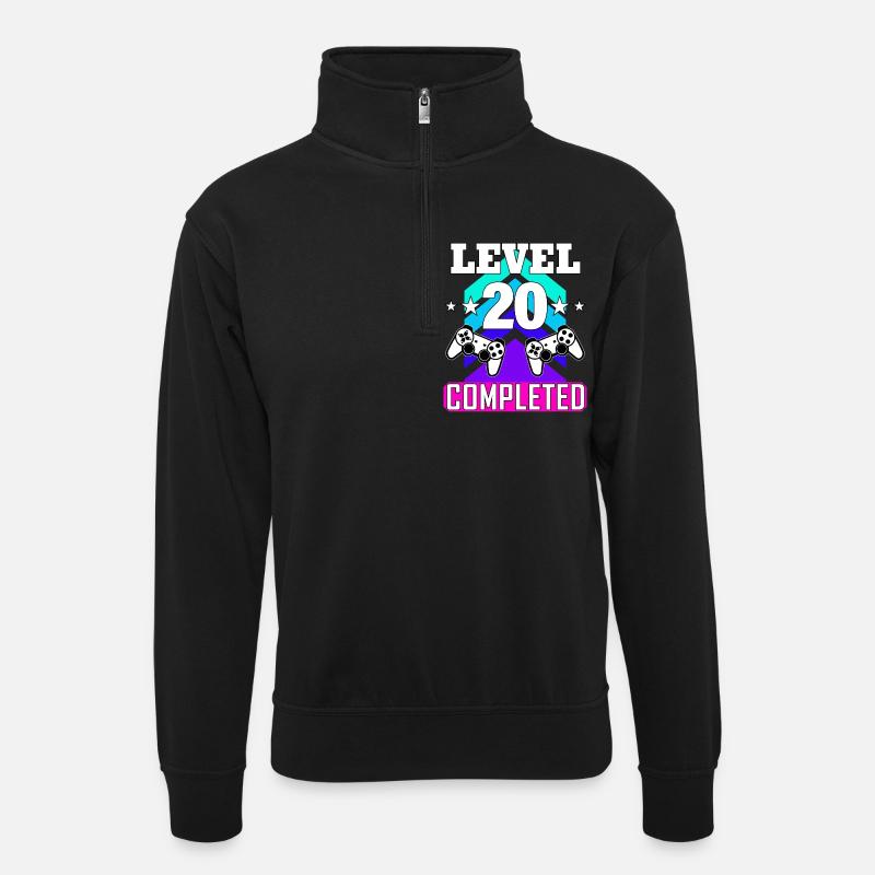 20e anniversaire - Sweat col montant zippé unisexe - noir