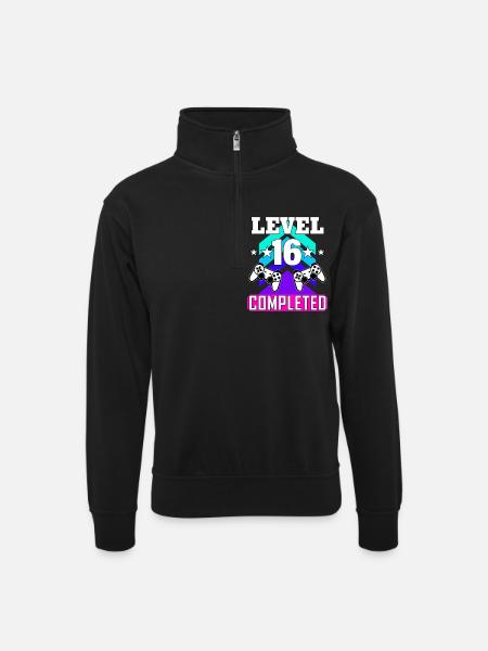 16 Anniversaire - Sweat col montant zippé unisexe - noir