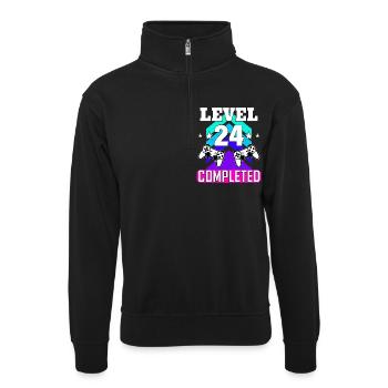 anniversaire de jeu haha comme c’est drôle - Sweat col montant zippé unisexe - noir - Devant