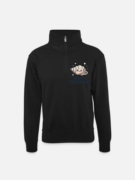 HAPPY TOGETHER - Unisex sweater with zip collar - black