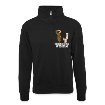 L’humour paresseux mettait plus de pression sur la ligne - Sweat col montant zippé unisexe - noir - Devant