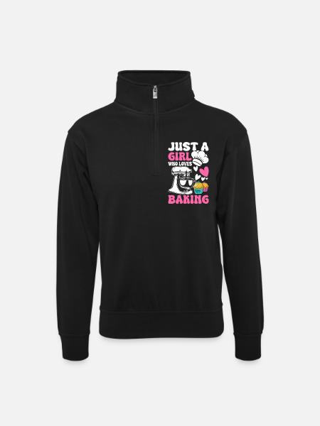 Baking Baker Bakery - Unisex sweater with zip collar - black