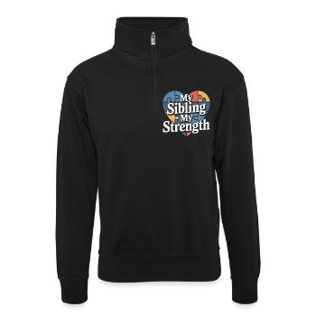 Frères et sœurs autistes - Sweat col montant zippé unisexe - noir - Devant