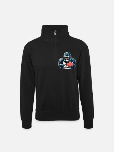 Ping-pong - Sweat col montant zippé unisexe - noir
