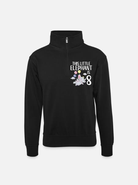 Elephant Lovers Gifts - Unisex sweater with zip collar - black