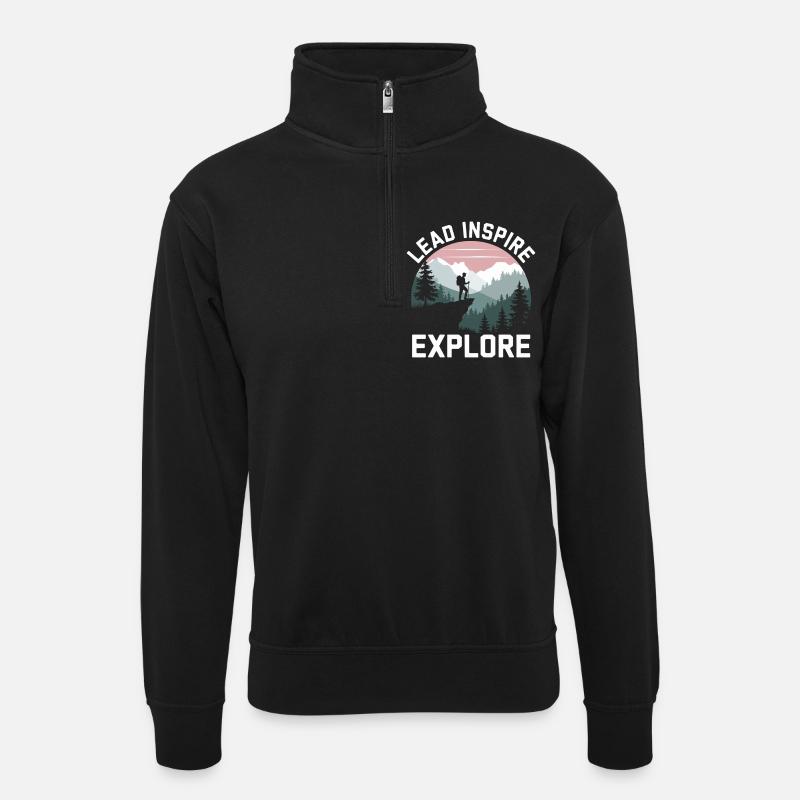 Scout Guide Scout Camping - Unisex sweater with zip collar - black