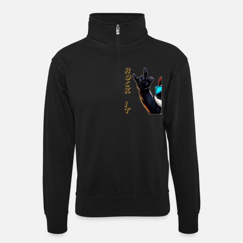 BASCULEZ-LE - Sweat col montant zippé unisexe - noir