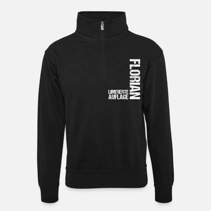 Florian - Sweat col montant zippé unisexe - noir