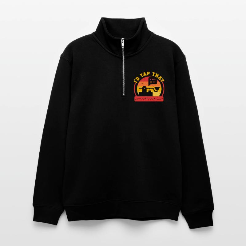 Morsecode Morse Code Je taperais dessus Sweat col montant zippé unisexe