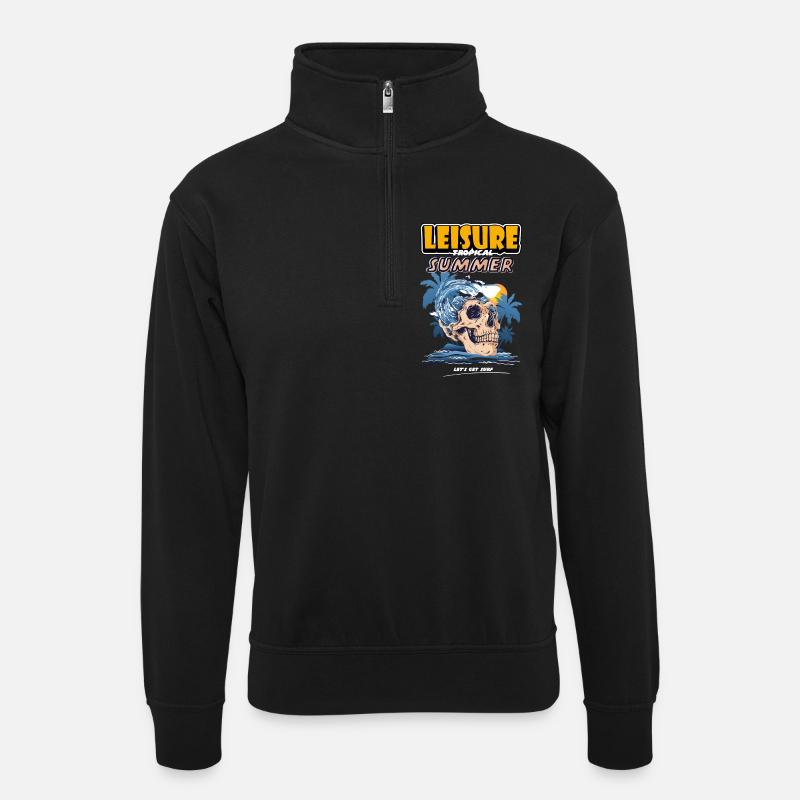 Leisure Tropical Summer - Unisex sweater with zip collar - black