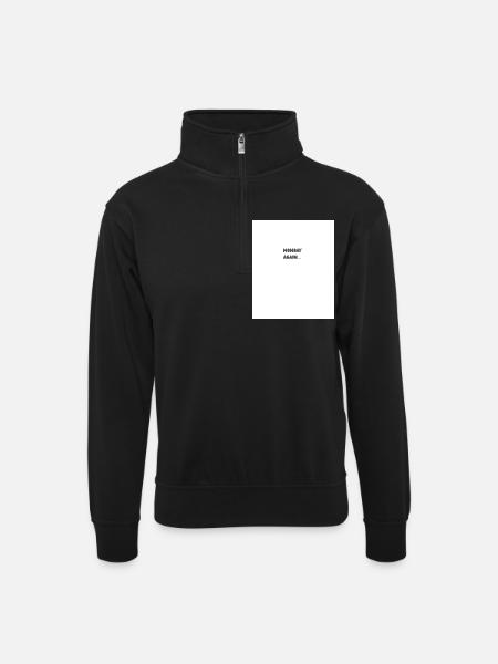 Monday again - Unisex Pullover mit Zip-Kragen - Schwarz