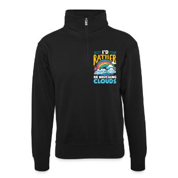 Météorologie amusante Passionnés de météo - Sweat col montant zippé unisexe - noir - Devant