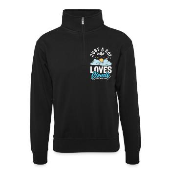 Météorologie amusante Passionnés de météo - Sweat col montant zippé unisexe - noir - Devant