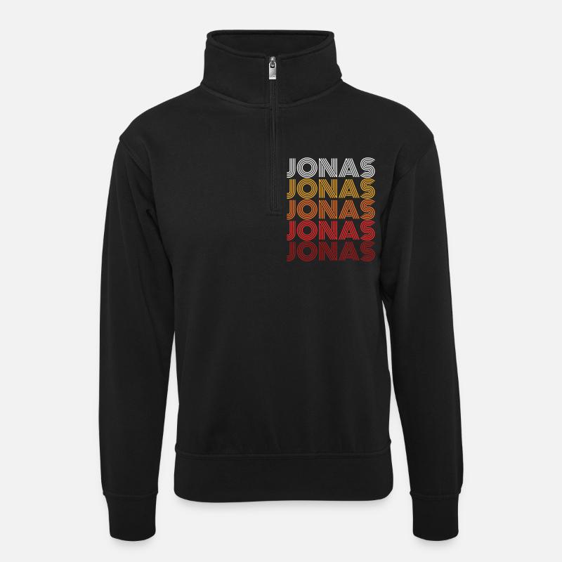 Jonas - Sweat col montant zippé unisexe - noir