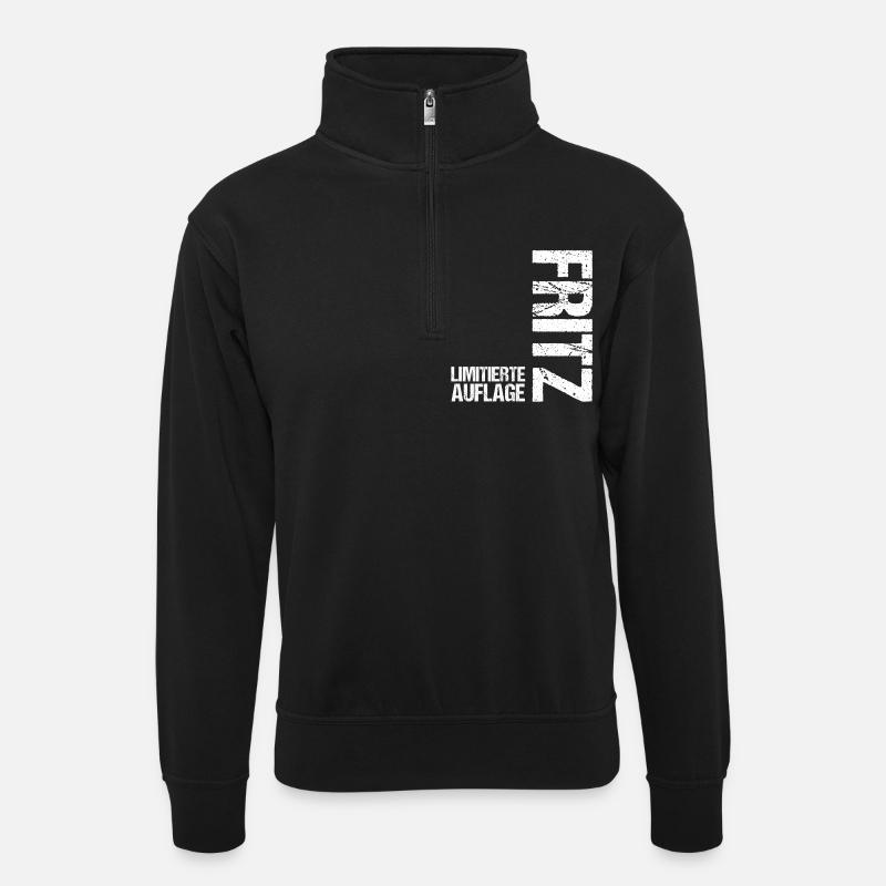 Fritz - Sweat col montant zippé unisexe - noir