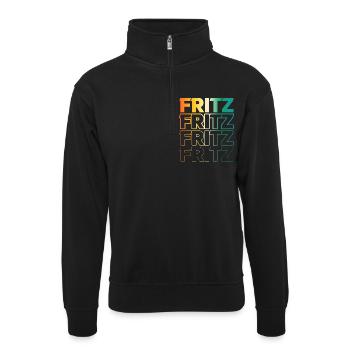 Fritz - Unisex Pullover mit Zip-Kragen - Schwarz - Vorne