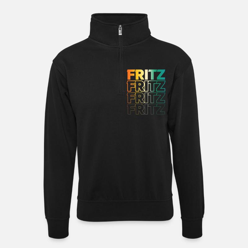 Fritz - Sweat col montant zippé unisexe - noir
