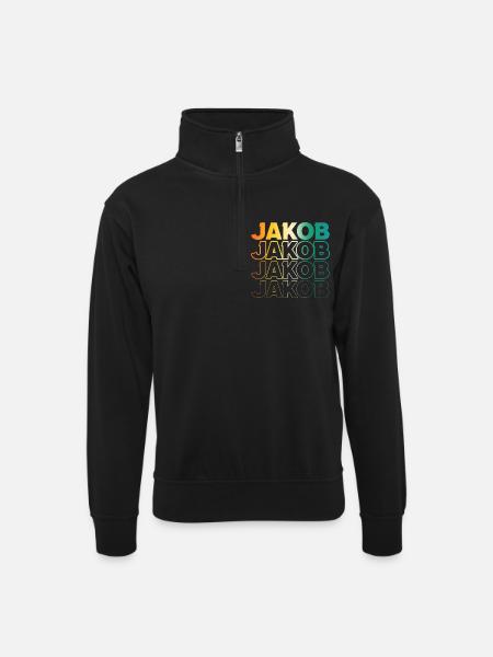 Jacob - Sweat col montant zippé unisexe - noir