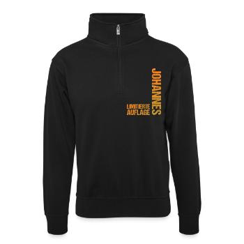 Johannes - Sweat col montant zippé unisexe - noir - Devant