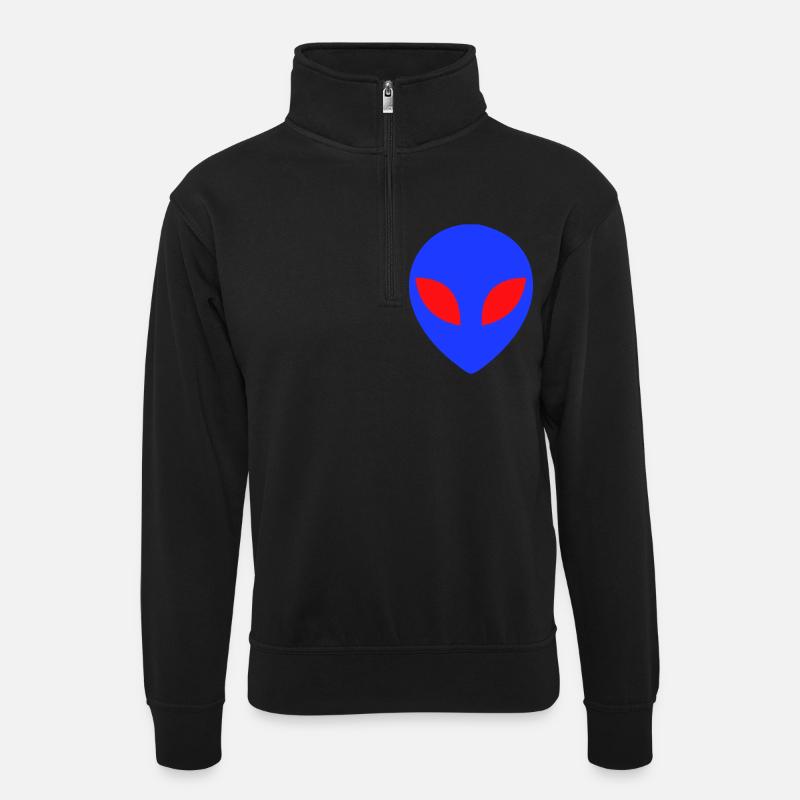 Alien - Unisex Pullover mit Zip-Kragen - Schwarz