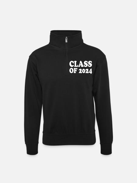 Class of 2024 - Unisex sweater with zip collar - black