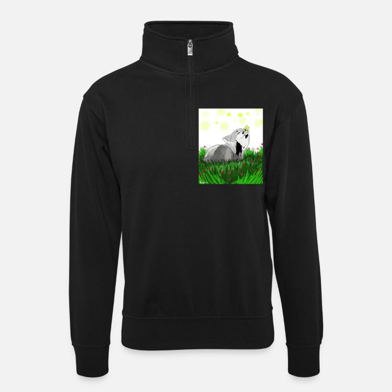 Zorrito Makoto - Unisex Pullover mit Zip-Kragen - Schwarz