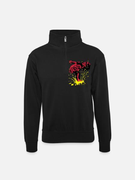 splash - Unisex Pullover mit Zip-Kragen - Schwarz