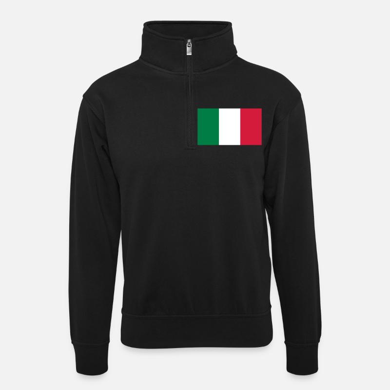 Nationalflagge von Mexiko - Unisex Pullover mit Zip-Kragen - Schwarz