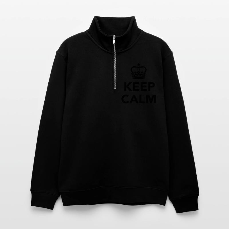 Unisex Pullover mit Zip-Kragen