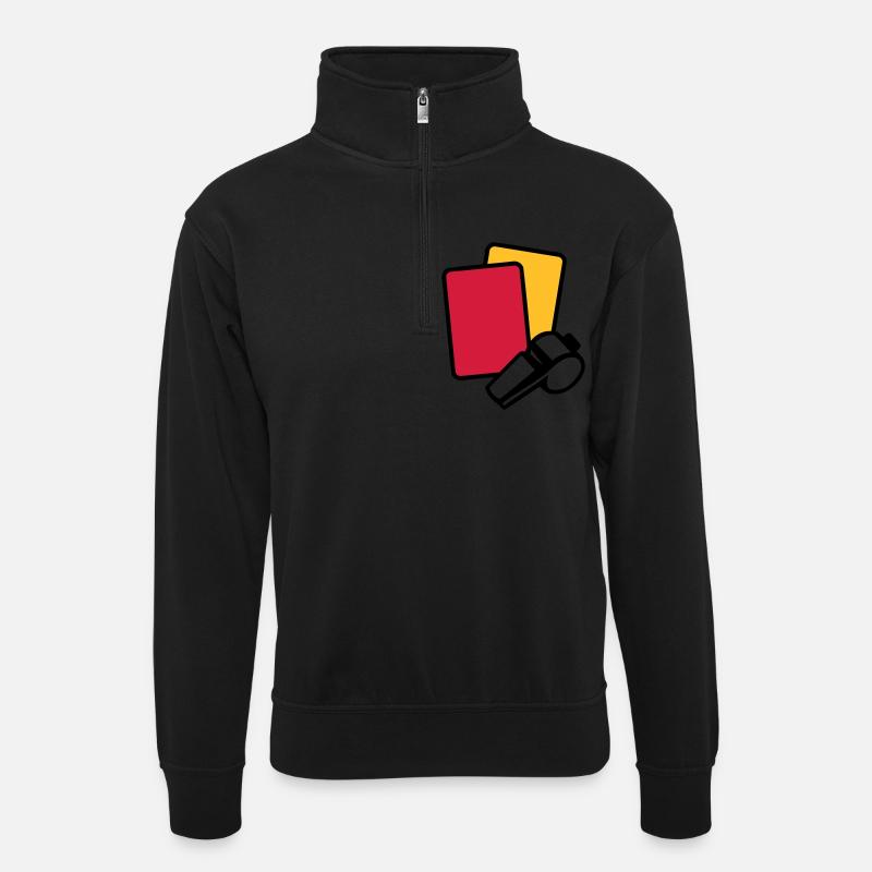 Schiedsrichter - Unisex Pullover mit Zip-Kragen - Schwarz