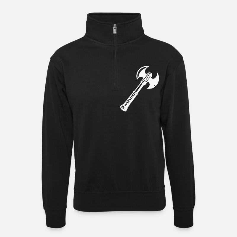 Hache 1 - Sweat col montant zippé unisexe - noir