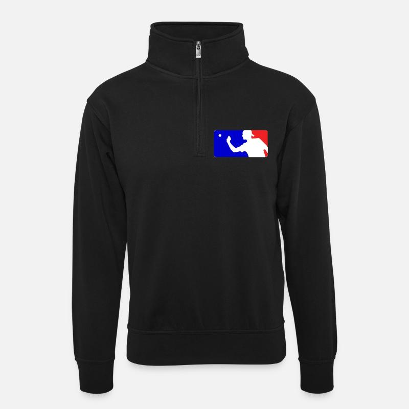 Logo de Beerpong - Sweat col montant zippé unisexe - noir