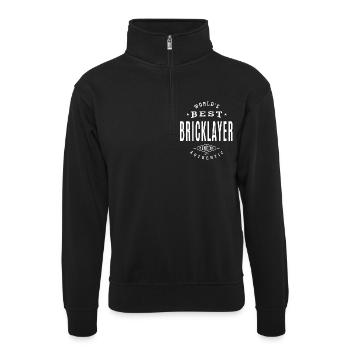 Best Bricklayer - Unisex sweater with zip collar - black - Front