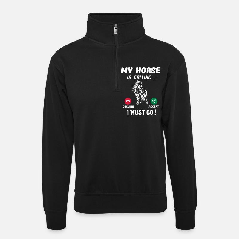 cheval - Sweat col montant zippé unisexe - noir