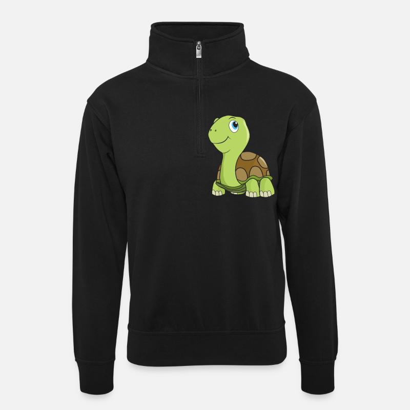Landschildkröte Schildkröte - Unisex Pullover mit Zip-Kragen - Schwarz