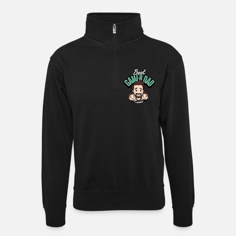 The Original Gaming Dad - Unisex sweater with zip collar - black
