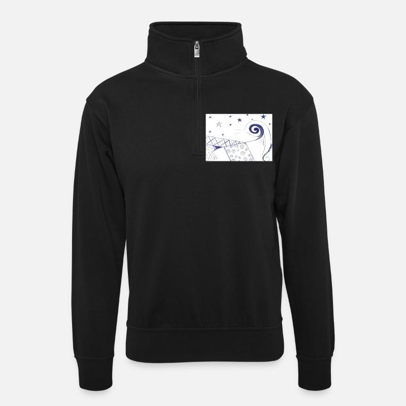 Modern Art - Unisex Pullover mit Zip-Kragen - Schwarz