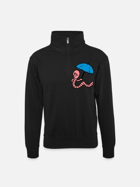 Earthworm - Unisex sweater with zip collar - black
