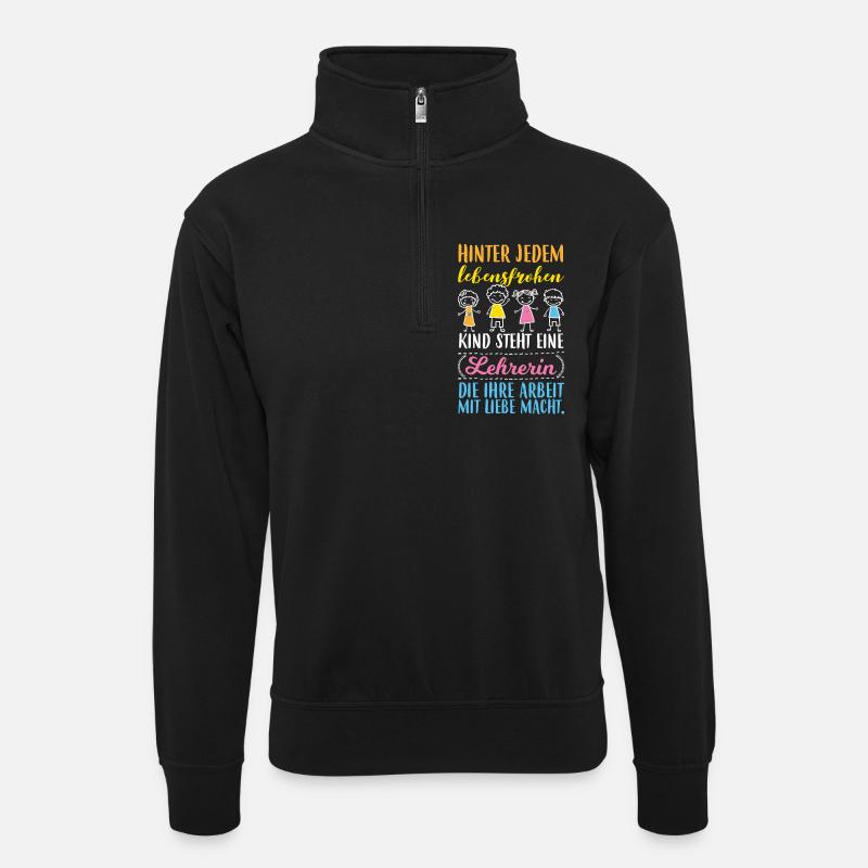 enfant enjouée - professeur d'amour - Sweat col montant zippé unisexe - noir