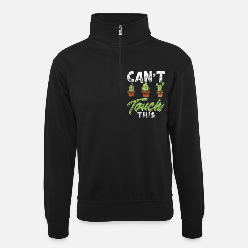 Drôle Cactus Shirt Distressed - Sweat col montant zippé unisexe - noir